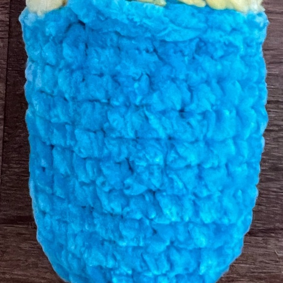 Hand Crafted Crochet Chill Pill Yellow Blue Plush Super Soft Emotional Support - Picture 6 of 13